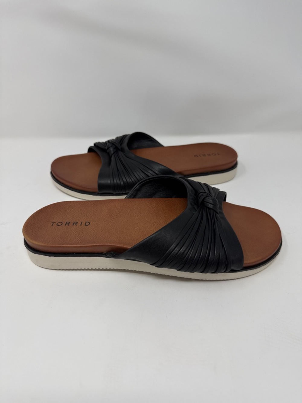 Torrid black knotted slide sandals 10WW